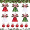 Svitzoot Weihnachtsbaumschmuck Glöckchen Weihnachten 12 Stück Weihnachtsglocken Dekoration Schellen Glocke für Weihnachten Rot Weiß Grün