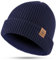 CAOZITOU Berretto Uomo Donna Inverno, Caldo Cappello Invernale in Termo Pile, Berretto a Maglia Morbido all'aperto (IT, Testo, Taglia Unica, Marina)