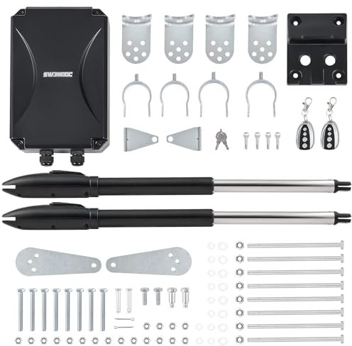 CO-Z Automatic Dual Swing Gate Opener 600kg, Electric Gate Opener for Doors up to 5.5 m or 300kg per Wing, Driveway Home Garden Swing Gate Opening System for Double Gates Kit with Remote Control