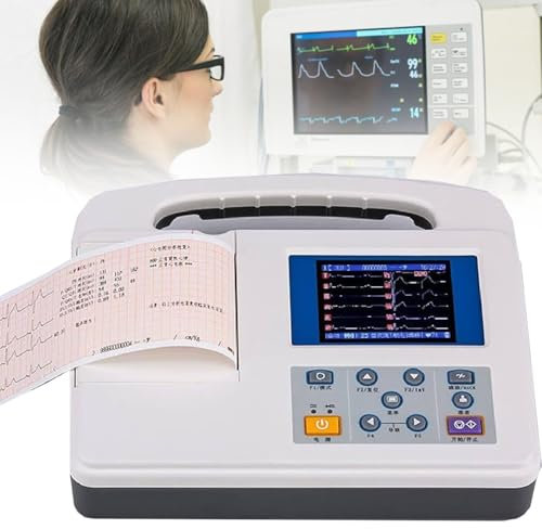 GEJLELDS Monitor ECG Portatile, Touch Screen Digitale 12 canali 12 derivazioni ECG EKG Elettrocardiografo Software PC ECG