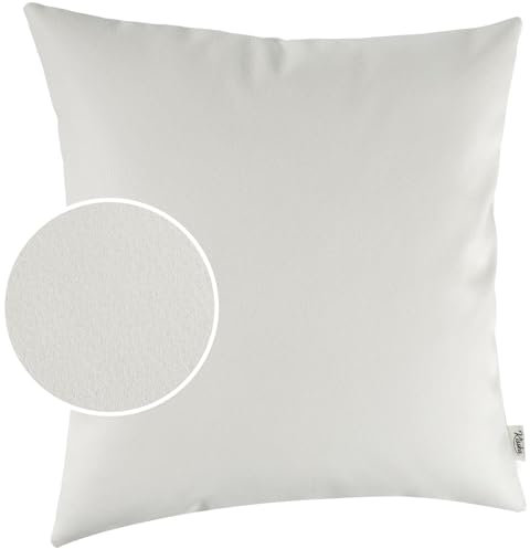 Kissenbezug Kunstleder Dekokissen Sofakissen Leder-Kissenbezüge Kissenhülle Kissen KUMO Weiß 40x40cm ohne Füllung