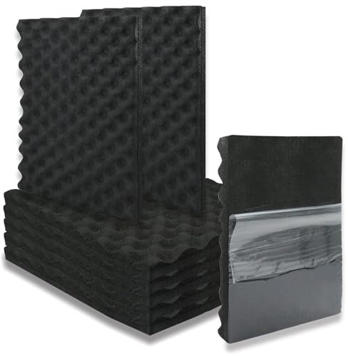 BXI Schalldichte Geschlossenzelliger Schaumstoff - 8 Stück Selbstklebend 40 x 30 x 2,5 cm Verstärkte Noppenschaumstoff Schallschutzplatten - Akustikschaumstoff Platten für Schalldämmung & Wärmedämmung