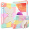 Telaso for iPad 9th 8th 7th Generation Case with Kickstand Butterfly Wings, iPad 10.2 Case (2021/2020/2019) iPad Air 3 Case with Pencil Holder Shockproof Protective Cover Kids Girls, Colorful Pink