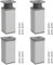 KINDPMA Lot de 4 10cm Pieds de Meuble Réglables Hauteur Carrés Pieds de Table en Alliage d'Aluminium Pied Canapé avec Vis pour Table, Meuble TV, Chaise Armoires, Lit,Gris Mat