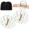 2 Stück Durchflussringe Spielzeug, Zaubertricks Bunt Geometrischer Spiel Anti stress Spielzeug Flow Armband 3D Arm Edelstahl Spirale Multisensorisch Pädagogisch Interaktiv für Tägliche Freizeit