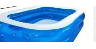 Double Piscine Gonflable Rectangulaire 2 x 1,5 x 0,5 m, Double Couche Piscine Enfant Rectangulaire pour Jardin, Pataugeoire pour Enfants et Adultes, Grande Piscine Familiale pour Balcon ou Intérieur