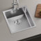 CECIPA Evier Cuisine 1 Bac 40x44 cm, Evier Inox avec Filtre de Vidange, Evier sous Plan ou Evier à Poser, Lavabo Cuisine en Acier Inoxydable Brossé