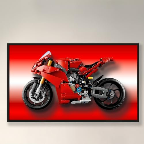 WETCEAOM Cadre Mural pour Lego Technic La Moto Ducati Panigale V4 S, Tableau d'affichage Mural pour Lego 42202, Taille : 65x40 cm(sans modèle)