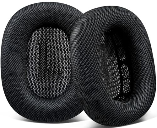 SOPROM Ohrpolster Ersatz für Airpods Max Over-Ear Kopfhörer, Ohrpolster mit strapazierfähigem Netzstoff, weicher Schaumstoff Und Magnetisch - Schwarz
