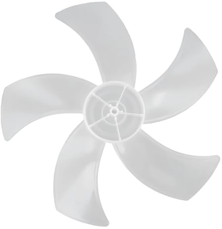 eufeifeiegds 1 stück 12/16/18 Zoll 5-flügel Kunststoff Elektrische Ventilator Zubehör Haushalt Vertikale Lüfterflügel Tischventilator Mit Mutter Abdeckung wefeiegds(White 16inch)