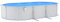 Poolzon Pool mit Stahlwand und Sandfilterpumpe Ovale Schwimmbecken Aufstellpool UV-beständige PVC-Auskleidung 610 x 360 x 120 cm
