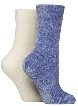 SockShop Ladies Chenille Boot Socks - Silky Smooth Material, for Outdoors, walking & Hiking in a Multipack of 2 Pairs in Many Colours Size 4-8