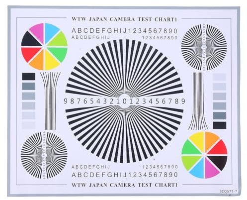 OKUMEYR Camera Focus Test Chart Lens Calibration Card Color Wheel for Cctv Installation and Monitoring Indoor Outdoor Use Lens Adjustment Tool