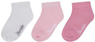 Sterntaler Sneaker Socken 3er Pack Uni – Unisex Baby- und Kindersocken aus Viskose (Bambuszellstoff), hautfreundlich, feuchtigkeitsregulierend, Perlrosa, Größe 22