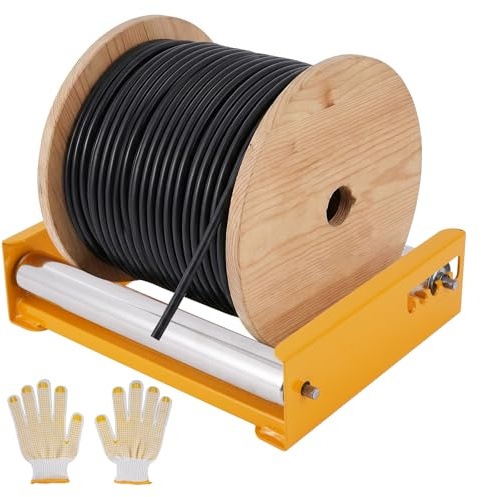 BAOSHISHAN Dispenser per avvolgicavo resistente, supporto a rullo per avvolgicavo, carico di 199,6 kg, per bobine di diametro 18-48 cm