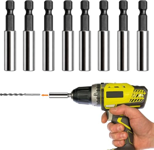 8 Stück Magnetische Bithalter, Bit Verlängerung Magnetisch, Bit Adapter Für Akkuschrauber, 60 mm Hex Schaft, Flexibler Bithalter Für Werkstatt Und Bau