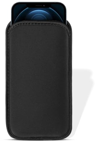 WUYJI Calzini per cellulare,1 borsa impermeabile nera per telefono, custodia universale per telefono, custodia protettiva antiurto universale in neoprene