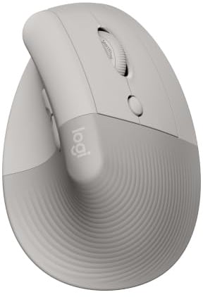 Logitech Lift, mouse ergonomico verticale wireless, ricevitore UBS Bluetooth o Logi Bolt, clic silenziosi, 4 pulsanti,compatibile con Windows/macOS/iPadOS, Laptop, PC - Sabbia