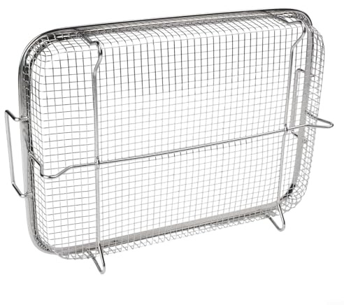 Panier grill en acier inoxydable avec poignée sécurisée et design en maille fine pour légumes, fruits de mer et petits aliments – Passe au lave-vaisselle – Résistant à la rouille