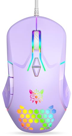 Wired PC Gaming Mouse: High Precision Sensor, RGB Backlight, Adjustable DPI 7 Programmable Buttons, Ergonomic Mouse for Office and Gaming under Windows/Mac/Linux/Chrome OS