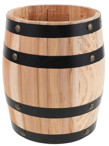 TOVINANNA Aufbewahrungsbox Holzfass für Besteck und Küchenutensilien Vintage Löffel und Gabelhalter aus Karbonisiertem Holz Praktischer Organizer für Esstisch und Küche