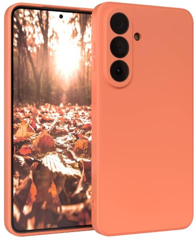 EAZY CASE - Silikonhülle für Galaxy S26 Plus Hülle Silikon Case Orange weich stoßfeste Handyhülle Schutzhülle mit Kameraschutz Dünn Premium Schutz Cover TPU Phone Bumper in Pastell Hellorange Matt