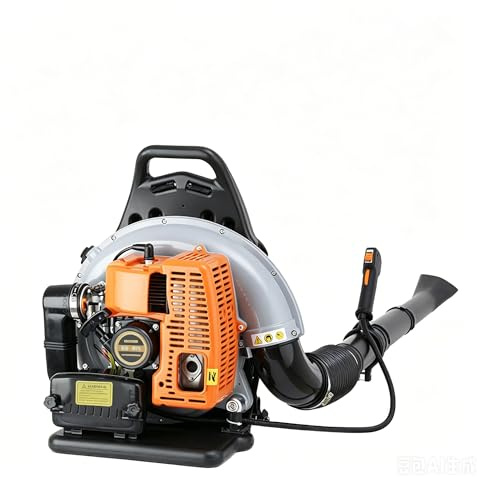 63cc 2-Takt Benzin Rückenlaubbläser, 3,6 PS 2,7kW Luftgekühlter Gartenbläser mit 1,8L Tank, Verstellbarer Schultergurt Laubbläser für Laub Schnee Staub Baustelle