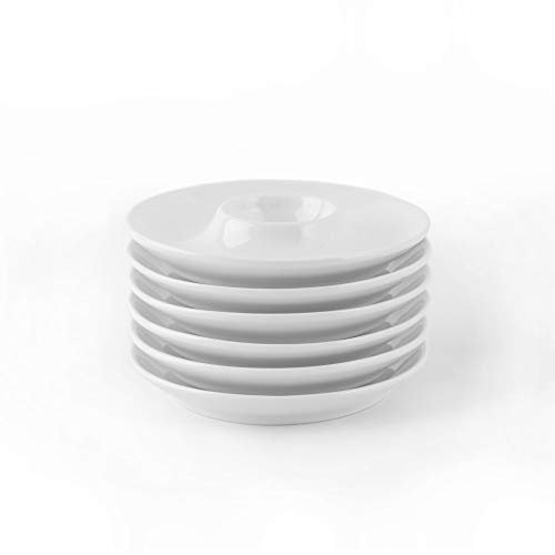 Holst Porzellan EB 001 Eierbecher Komfort 12 cm mit großer Ablage, weiß, 12 x 12 x 2.5 cm, 6 Einheiten