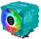 Iceberg Thermal IceSLEET X9 Dual TR AMD sTRX4 TR4 SP3 Ryzen Threadripper Doppel Tower Hochleistungs-CPU-Kühler 9 Kupfer-Heatpipes, vernickelt, adressierbar RGB ARGB 120 mm & 140 mm PWM Dual Blaugrün