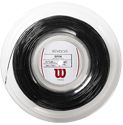 Wilson Erwachsene Besaitung von Schläger Revolve 17 Reel Strings, Schwarz, 200 Meter
