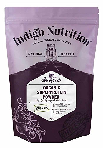 Indigo Herbs Organic Super Protein Powder Blend | 1kg | 20g Protein | 16 Servings | Plant-Based Vegan Protein