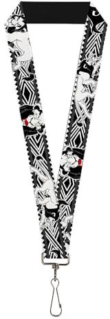 Buckle Down Unisex-Erwachsene Lanyard-1.0-Lion King Scar Poses White/Black Schlsselanhnger, Mehrfarbig, Einheitsgröße