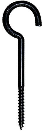 SN-TEC Schraubhaken/Deckenhaken gebogen 100mm schwarz (10 Stück)
