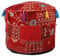 Bezug von Aakriti Gallery für Fußhocker und Sitzkissen im indischen Design, dekorativer Bezug aus Baumwolle, 56 x 35 cm rot