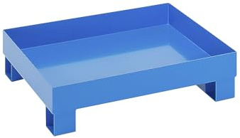 eurokraft basic | Auffangwanne für 60 l | LxBxH 800 x 900 x 220 mm, ohne Zulassung, blau pulverbeschichtet, ohne Gitterrost