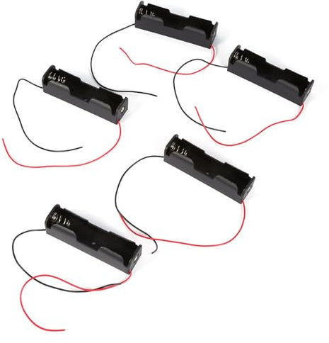 5 contenitori di plastica per 1 Batteria 18650, con Cavi di Ricarica