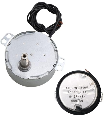 Homeswitch Metal TYC-50 Double Flat Shaft CW/CCW Undirectional Speed Limit Synchronous Motor AC220V 5-6RMP Silver
