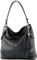 modamoda de T185 Damen Leder Schultertasche Handtasche handmade in Italy, Farbe:Schwarz