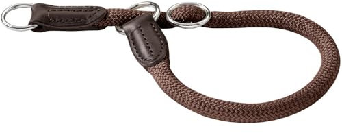 HUNTER Freestyle Dressurhalsung, Hundehalsband, Zugstopper, robust, wetterfest, 65 (XL), braun