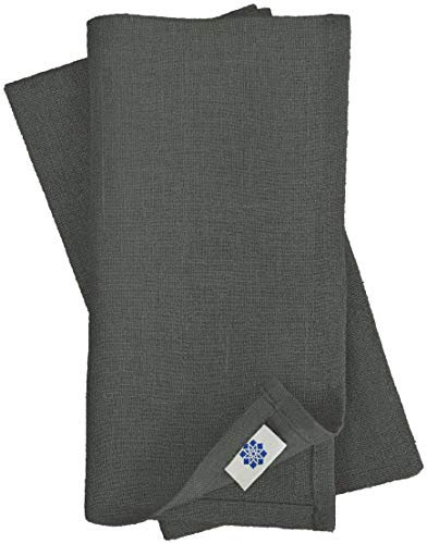Linen & Cotton Hochwertige 4 x Stoffservietten/Servietten Stoff/Leinenservietten Hygge -100% Leinen, Grau (32 x 32cm) für Feiern Home Küche Esstisch Tischdekoration Abendessen Cafe Restaurant Hotel