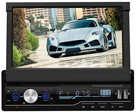 Véhicule 7 de Voiture MP5 de Bluetooth, DC 12V 60WRécepteur Escamotable d'Autoradio HD d'Écran Tactile RDS MP3 MP5 avec l'image Inversée (sans GPS)
