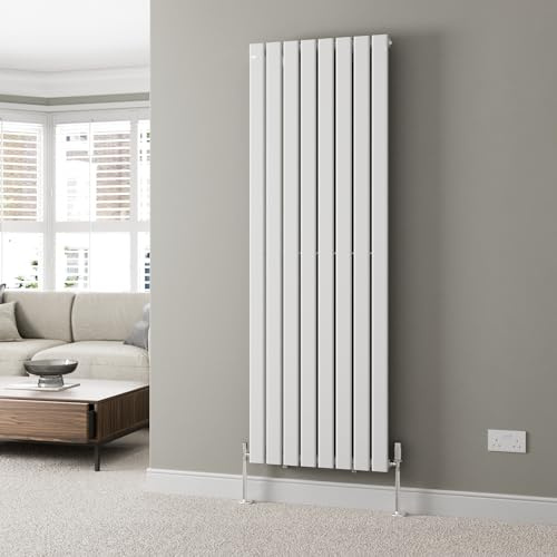 DuraTherm® 1800 x 604mm White Vertical Designer Radiator Single Column Flat Panel Modern Central Heating Panels Bathroom Radiators