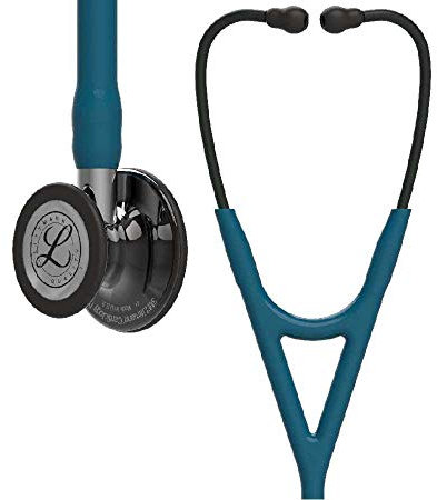 3M Littmann Cardiology IV Stethoskop (Neu - 6234) (high polish smoke/karibikblau/mirror Schlauchanschluss/schwarze Ohrbügel)