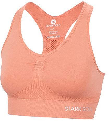 STARK SOUL Bra Light Support - Sport BH doppellagig für Damen - Peach - Größe L