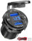 Quick Charge 3.0 Enchufe USB Doble, Qidoe Aluminio Metal 12V/24V Salida con voltímetro LED e Interruptor de botón de ON/Off Salida USB Dual Impermeable para Auto, RV, Barco, Marino, camión