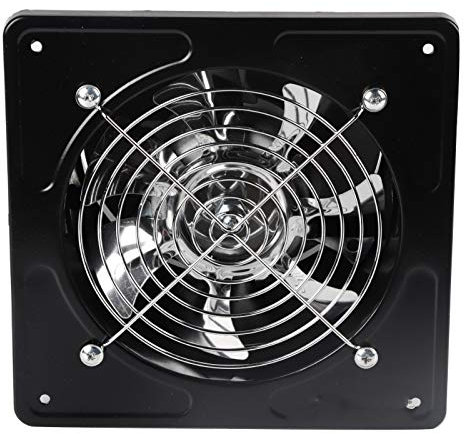 Luftabsaugventilator Bohrlochdurchmesser 150 mm Luftabsaugventil 40W Wandmontage Abluftventilator für die Küche zu Hause Küche Garage(Schwarz)