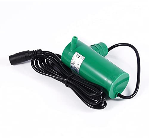 EVTSCAN 12V DC Pompa Sommersa per Acqua Hmax 9 M 500 L/h Portata per Giardino Laghetto Terra Irrigazione Lavaggio(Verde)