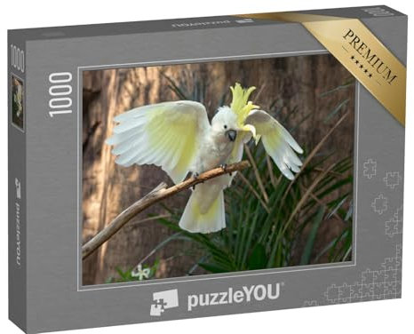 puzzleYOU: Puzzle 1000 Teile „Kakadu im Zoo“ – aus der Puzzle-Kollektion Kakadus, Exotische Tiere & Trend-Tiere