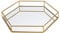 Hexagon Gold Decorative Mirror Tray Serving Platter (Large 34cm x 30cm x 5cm)