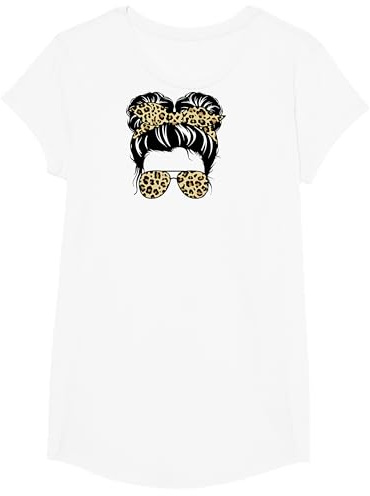 Mom Life Kidlife Mama und Tochter Leopard Passende Outfits T-Shirt